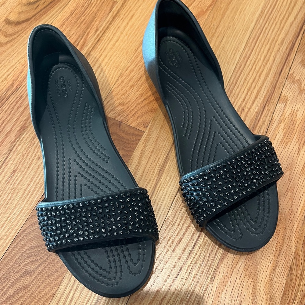 Lina Embellished D’orsay Crocs, Size 7 - NEW